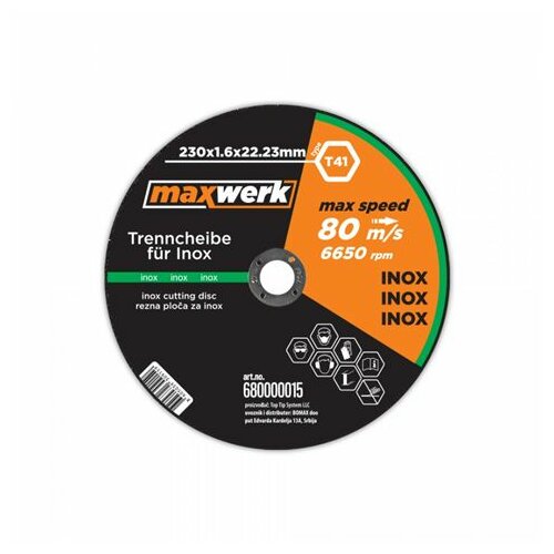 Maxwerk rezna ploča za inox 230x1.6x22.23mm Cene