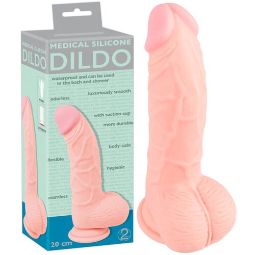 Medical Silicone Medicinski - medicinski silikonski dildo (20 cm) - naravni Slike