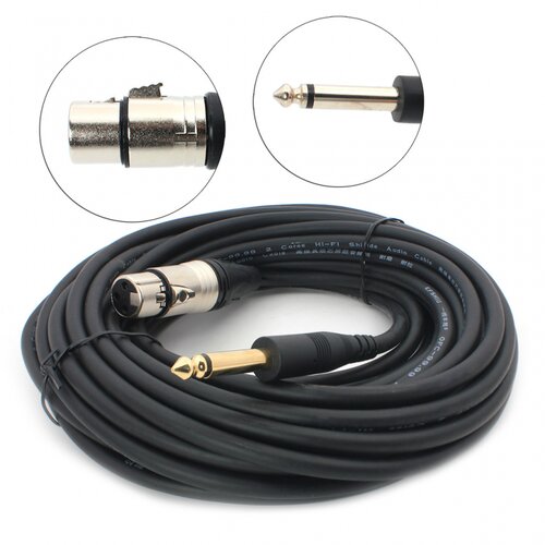  JWD-AU20 Mikrofonski kabl XLR na 6.3mm, 10m, Crna Cene