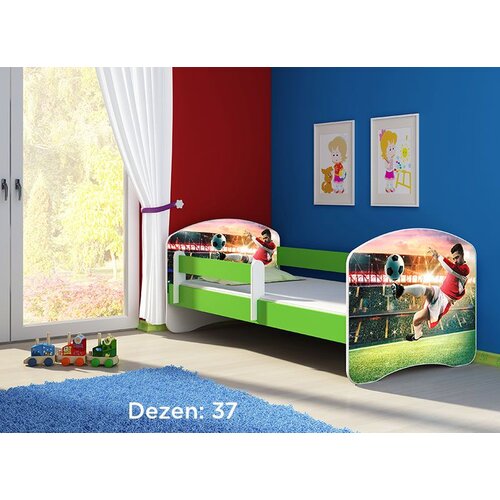 ACMA dečiji krevet II 140x70 + du&amp;scaron;ek 6 cm GREEN37 Slike