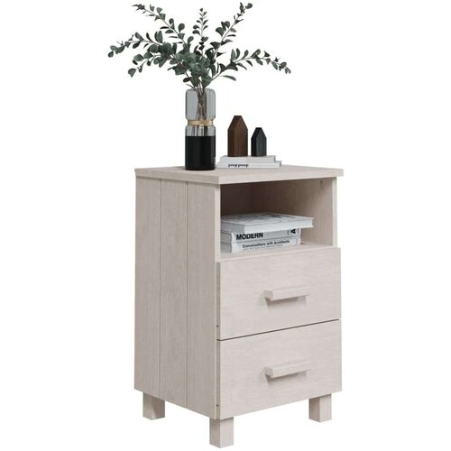 VidaXL noćni ormarići 2 kom bijeli 40 x 35 x 62 cm od masivne borovine Slike