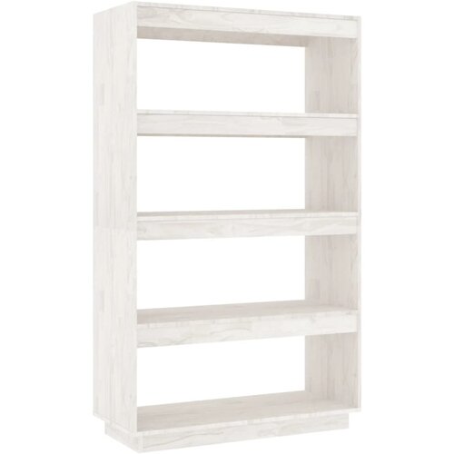 Maison Chic Knjižna omara - Knjižni regal za razdelitev prostora bela 80x35x135 cm borovina, (21725343) Slike