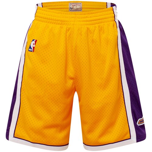 Mitchell & Ness Hlače 'LOS ANGELES LAKERS ' zlatno žuta / tamno ljubičasta / bijela Cene