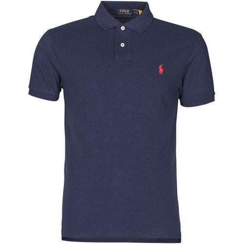 Polo Ralph Lauren Polo majice kratki rokavi POLO CINTRE SLIM FIT EN COTON BASIC MESH LOGO PONY PLAYER Modra Slike