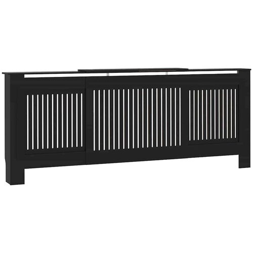 VidaXL pokrivač radijatora 2 pcs crna (142-205) x 20.5 x 81.5 cm Slike