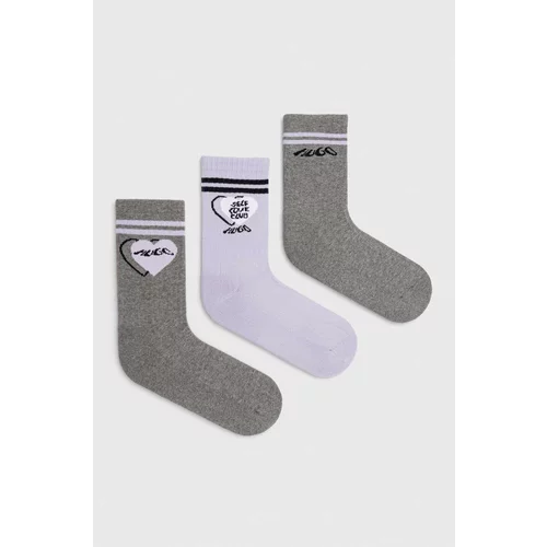 Hugo Čarape 3-pack za žene, boja: siva