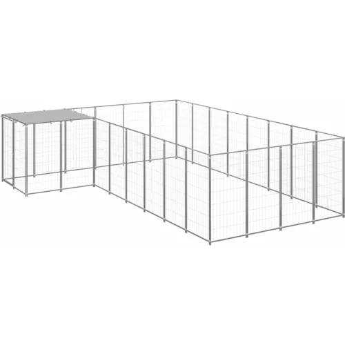  Kavez za pse srebrni 10,89 m² čelični