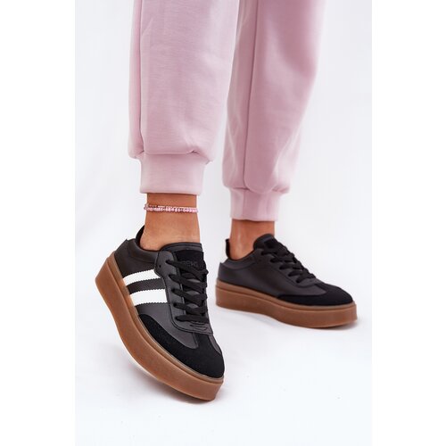 Boto EVENTO Women's Platform Sneakers Made of Eco Leather Black Elaraven Cijene