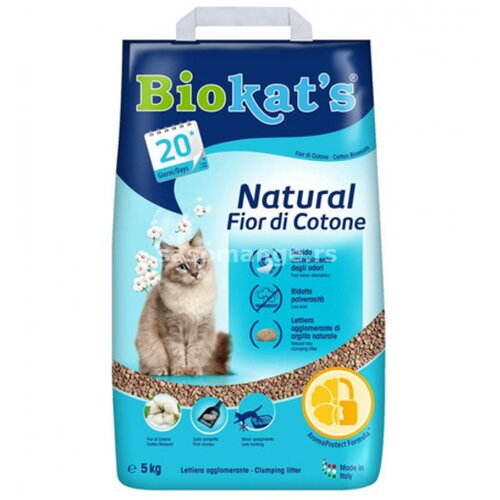 Gimborn biokat's natural cotton blossom posip za mačke 5kg Slike