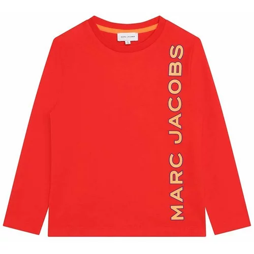 Marc Jacobs Dječja pamučna majica dugih rukava boja: crvena, s tiskom