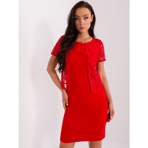 Fashion Hunters Cocktail dress from red pencil with lace Cene