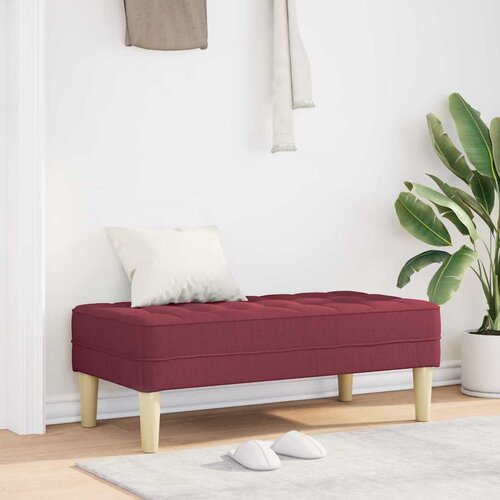  Klupa s jastukom Vinska crvena 113 x 57 x 39 cm tkanina Slike
