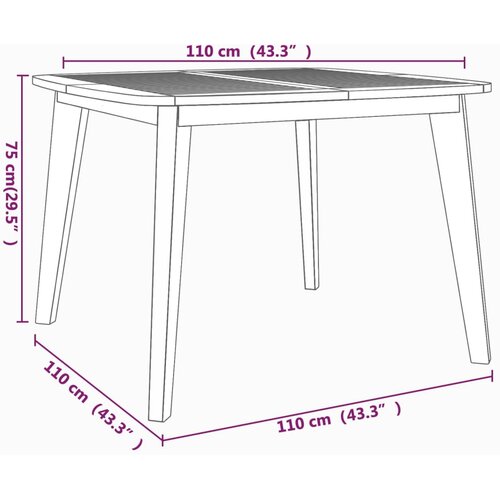  Vrtni stol 110 x 110 x 75 cm od masivnog bagremovog drva Slike