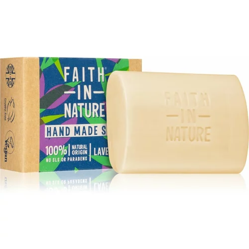 FAITH IN NATURE Hand Made Soap Lavender naravno trdo milo z vonjem sivke 100 g
