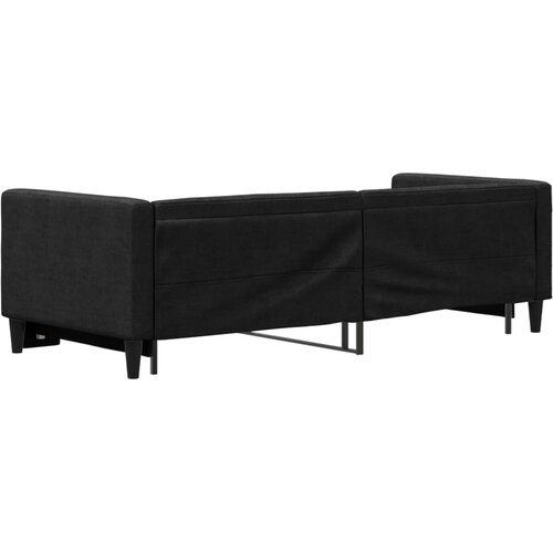  Dnevni krevet na razvlačenje crni 80 x 200 cm od tkanine Slike