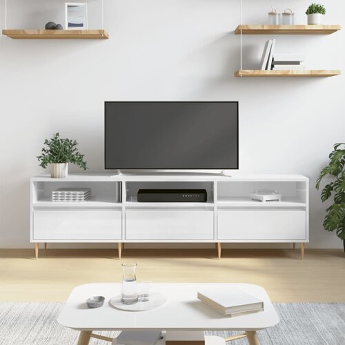TV ormarić sjajni bijeli 150x30x44,5 cm od konstruiranog drva Cijene