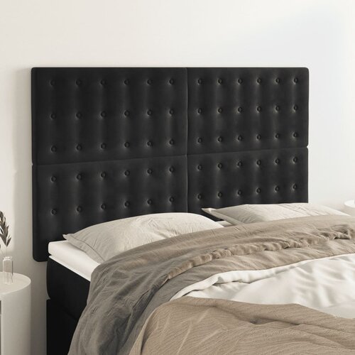  Uzglavlje Crno 144x5x118/128 cm Bar&scaron;unasto Cene