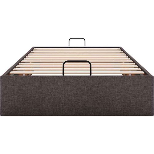 VidaXL Okvir kreveta bez madraca tamnosmeđi 90x200 cm od tkanine Slike