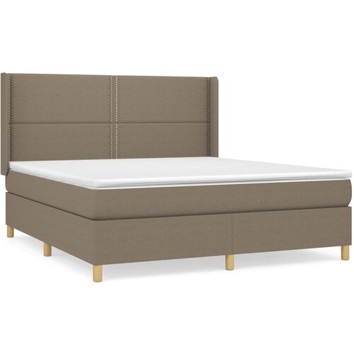 VidaXL Box spring postelja z vzmetnico taupe 180x200 cm blago, (20896352) Slike