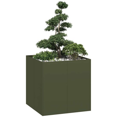 vidaXL Sadilnik olivno zelena 80x80x80 cm Jeklo Cene