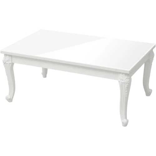 MAISON CHIC Klubska mizica - kavna mizica - Nizka mizica visok sijaj bela 100x50x42 cm inženirski les, (21752633)