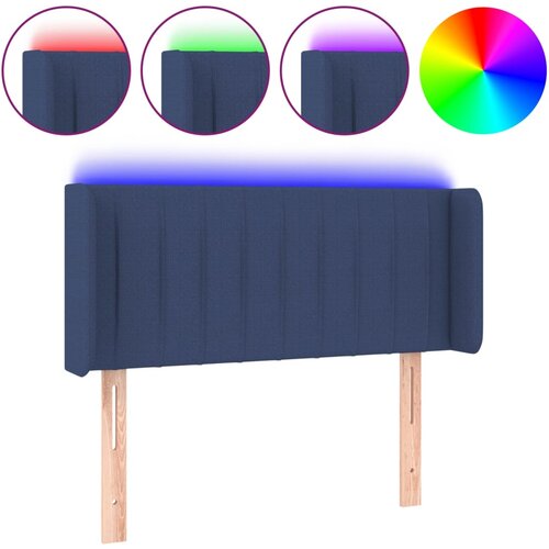 Maison Chic led posteljno vzglavje - vzglavna omarica - nočna omarica modro 93x16x78/88 cm blago, (21710678) Slike