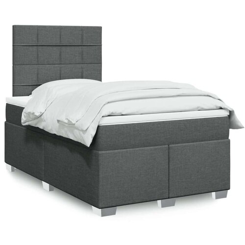 VidaXL Krevet box spring s madracem tamnosivi 120 x 190 cm tkanina Slike