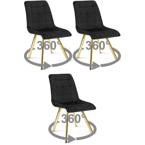  Okretna stolica CIEZA 360, crni bar&scaron;un, zlatne metalne noge, set 3 kom Cijene
