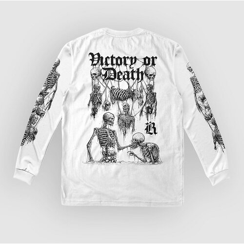 Loose Riders Victory Or Death Long Sleeve Tech Tee white Cene