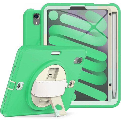 NIKCORP Ovitek za iPad Mini 6 8.3" s stojalom, naramnim pasom in držalom za pisalo, troslojna za&scaron;čita proti udarcem, zelen, (5000139071) Cene