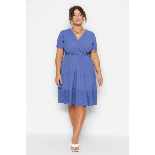 Trendyol Curve Plus Size Dress - Blue - A-line