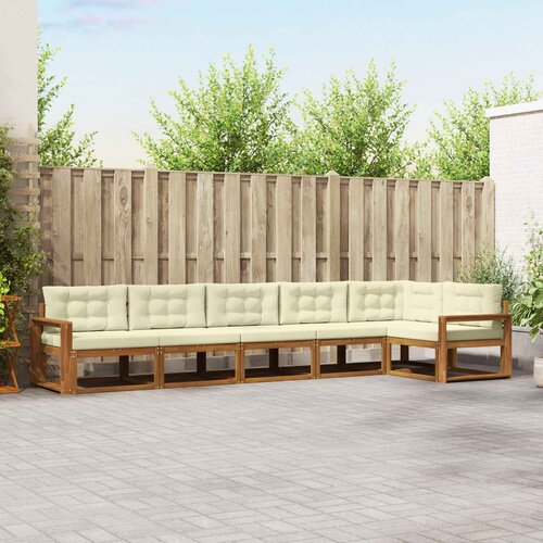  Set vanjskih sofa 6 kom. Prirodna i krem Smeđa 410 x 172,5 x 73 cm Slike