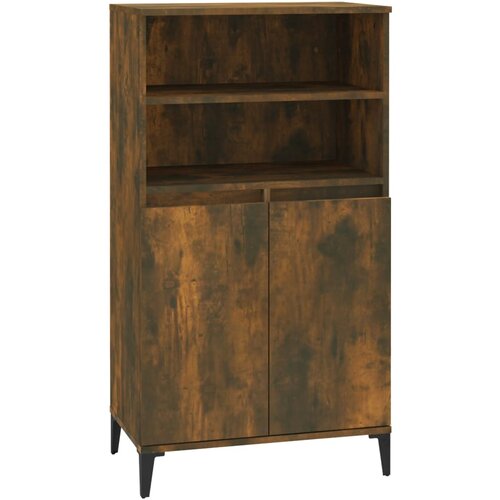 Maison Chic Visoka omara - Komoda - Predalnik dimljen hrast 60x36x110 cm inženirski les, (21722123) Slike