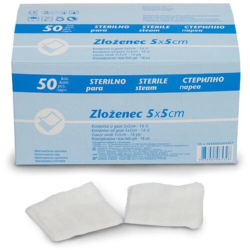 TOSAMA zloženec (gaza) sterilen 5x5cm, 50 kos Cene