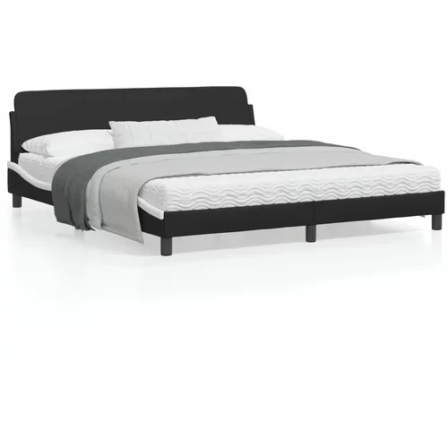  Okvir za krevet s uzglavljem crno-bijeli 180x200cm umjetna koža