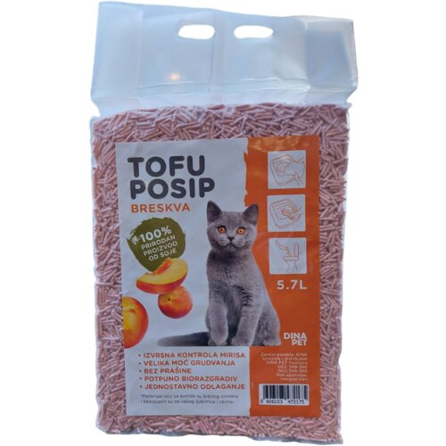 TOFU CAT biorazgradiv posip za mačke od bambusa i soje sa mirisom breskve clumping 5.7l Slike
