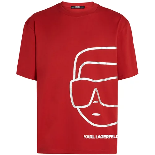 Karl Lagerfeld Majica ' Ikonik' rdeča / bela