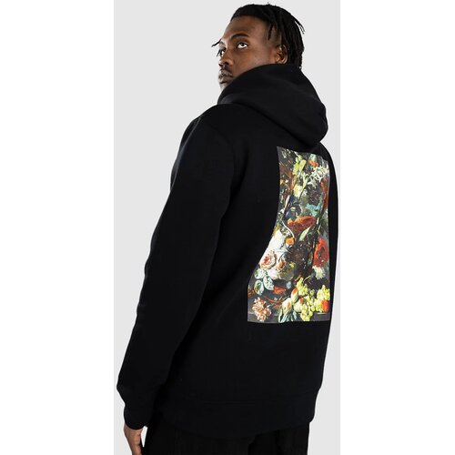 Poetic Collective Flower Pulover s kapuco black Cene