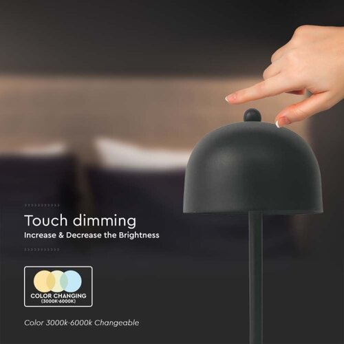  LED prigu&amp;scaron;iva punjiva stona lampa LED/1W/5V 3000-6000K 1800 mAh crna Slike