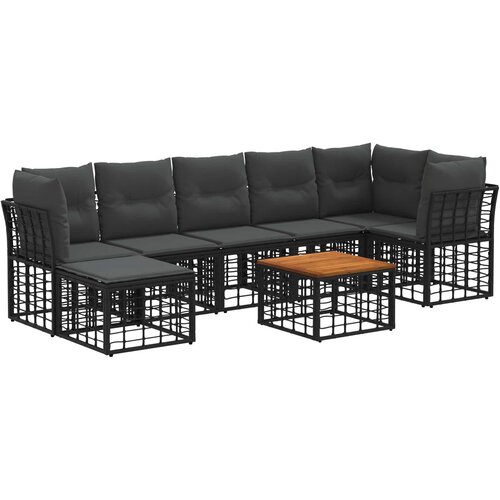  Set vanjskih sofa 8 kom. Crna i tamno siva Poliester Slike