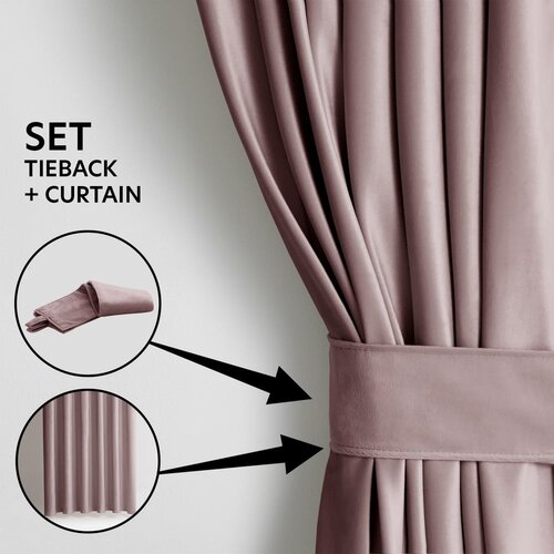 Restilo Svetlo rjava žametna zavesa za delno zatemnitev 140x245 cm Pleat &amp;ndash; Slike