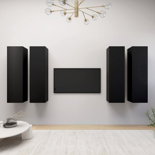 VidaXL TV ormarići 4 kom crni 30,5 x 30 x 110 cm od iverice Slike