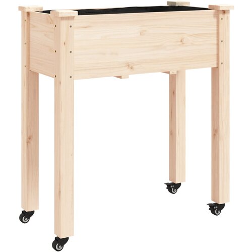 Maison Chic korito - Lonček za rože s podlogo in kolesi 71x37x80 cm trden les jelke, (22057449) Slike
