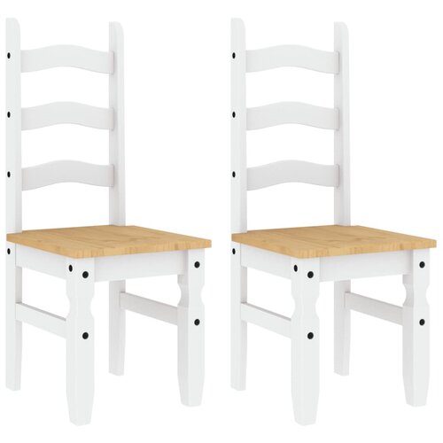 Maison Chic Jedilni stoli - Vzorci stoli 2 kosa Corona beli 42x47x107 cm trdna borovina A214, (22032656) Cene