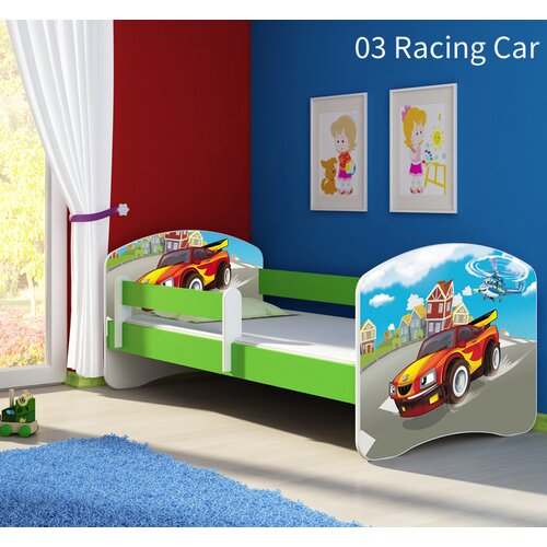  Dječji krevet ACMA s motivom, bočna zelena 160x80 cm 03 Racing Car Cene