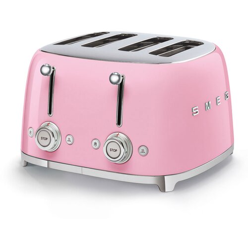 Smeg TSF03PKEU 4-Schlitz-Toaster 50&amp;#039;s Retro Style, Cadillac Pink Slike