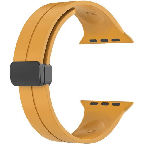 INF silikonski pas za uro z magnetno absorpcijo yellow apple watch 42 mm/44 mm/45 mm/49 mm, (21264773) Cene
