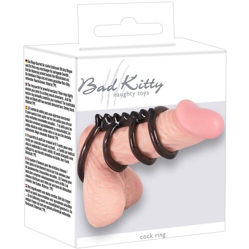 Bad Kitty cock ring 4er black Cene