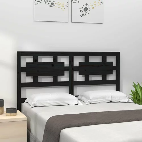  Uzglavlje za krevet crno 185 5 x 4 x 100 cm od masivne borovine