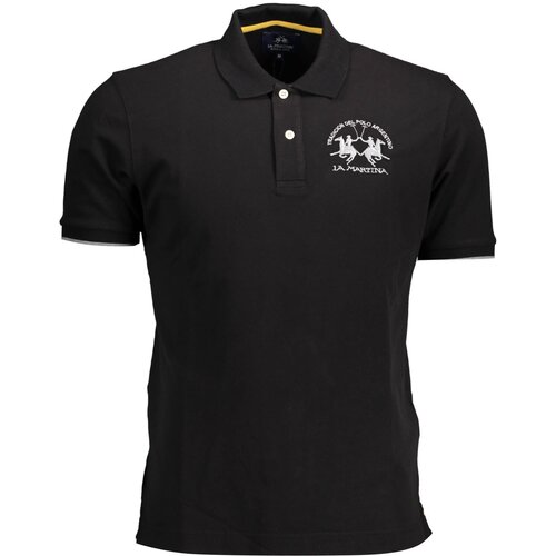 La Martina MEN'S BLACK SHORT SLEEVED POLO SHIRT Cene